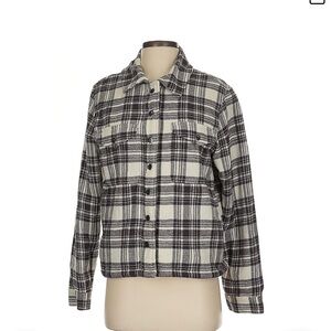 Plaid Women's flannel Jacket - Brown and Cream